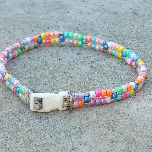 Custom Handmade Beaded Dog Collar - Picture 1 of 2